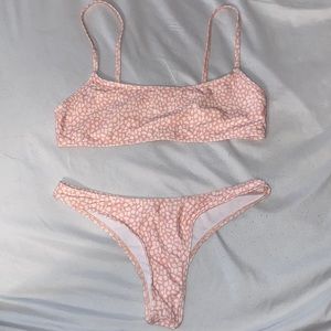 Womens Bikini Pink With White Spots